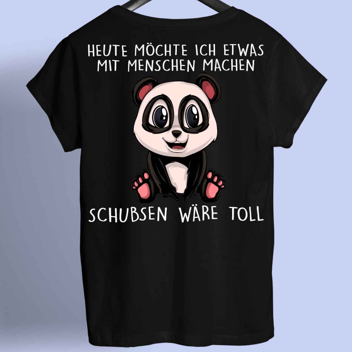 Schubsen Panda - Shirt Unisex Rückendruck