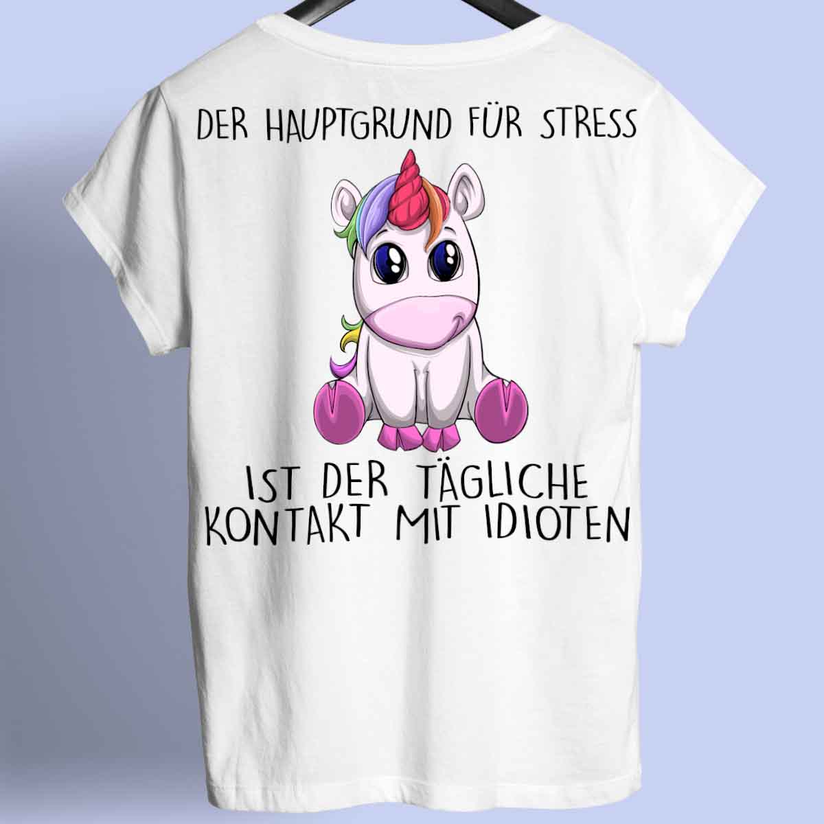 Stress Einhorn - Shirt Rückendruck