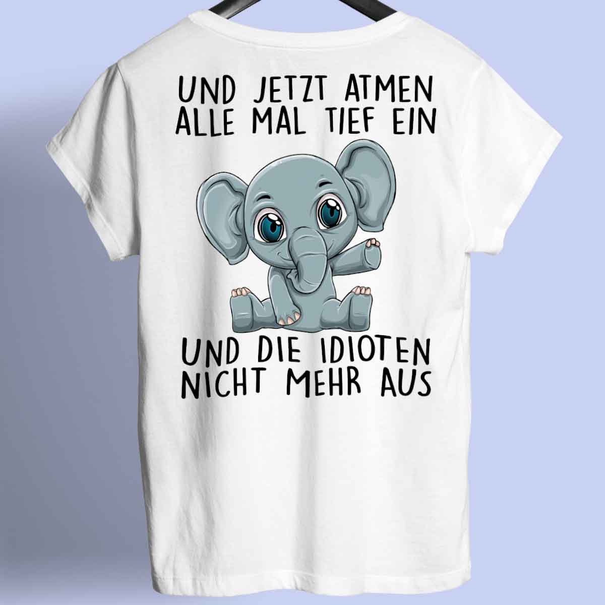 Einatmen Baby Elefant - Shirt Rückendruck