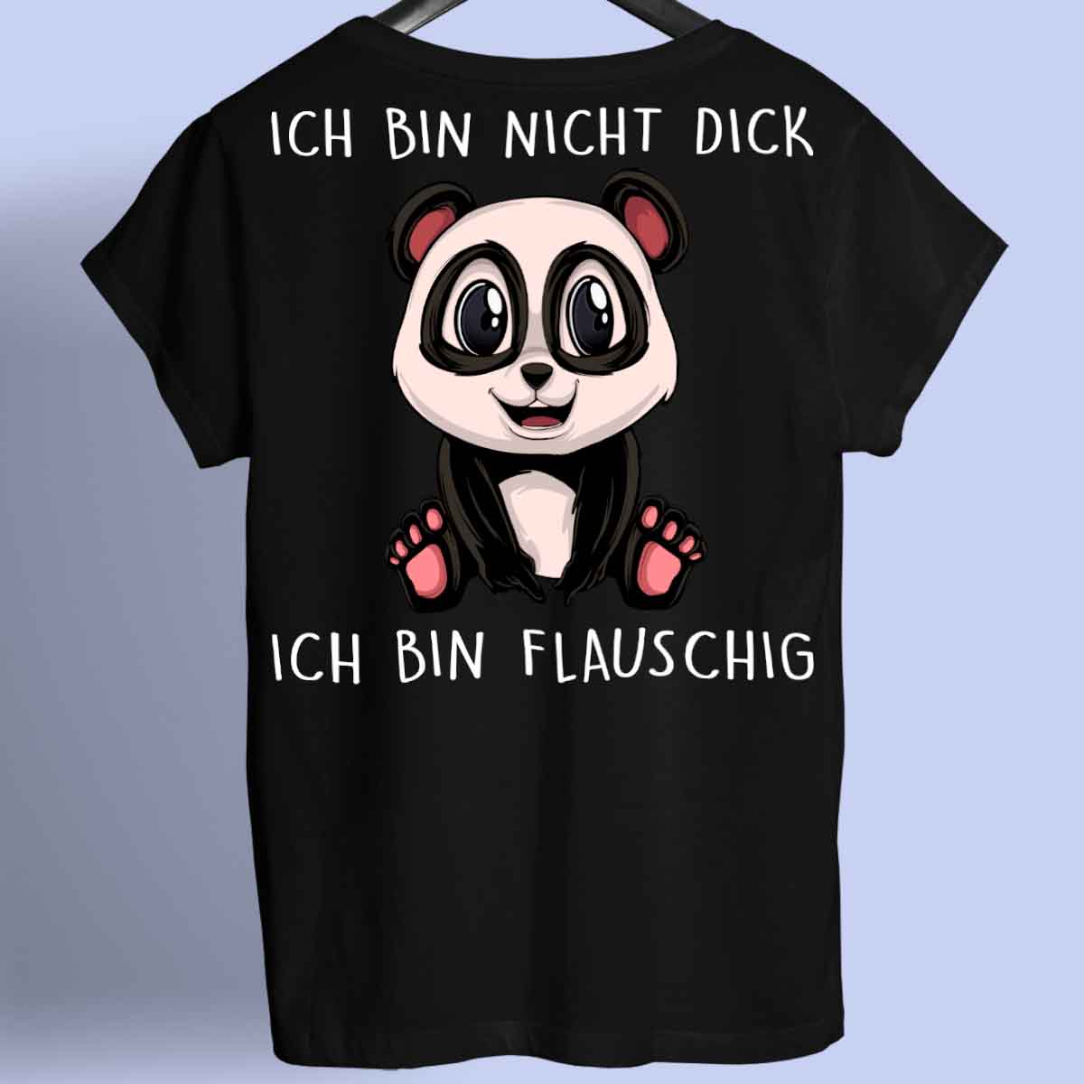 Flauschig Panda - Shirt Unisex Rückendruck