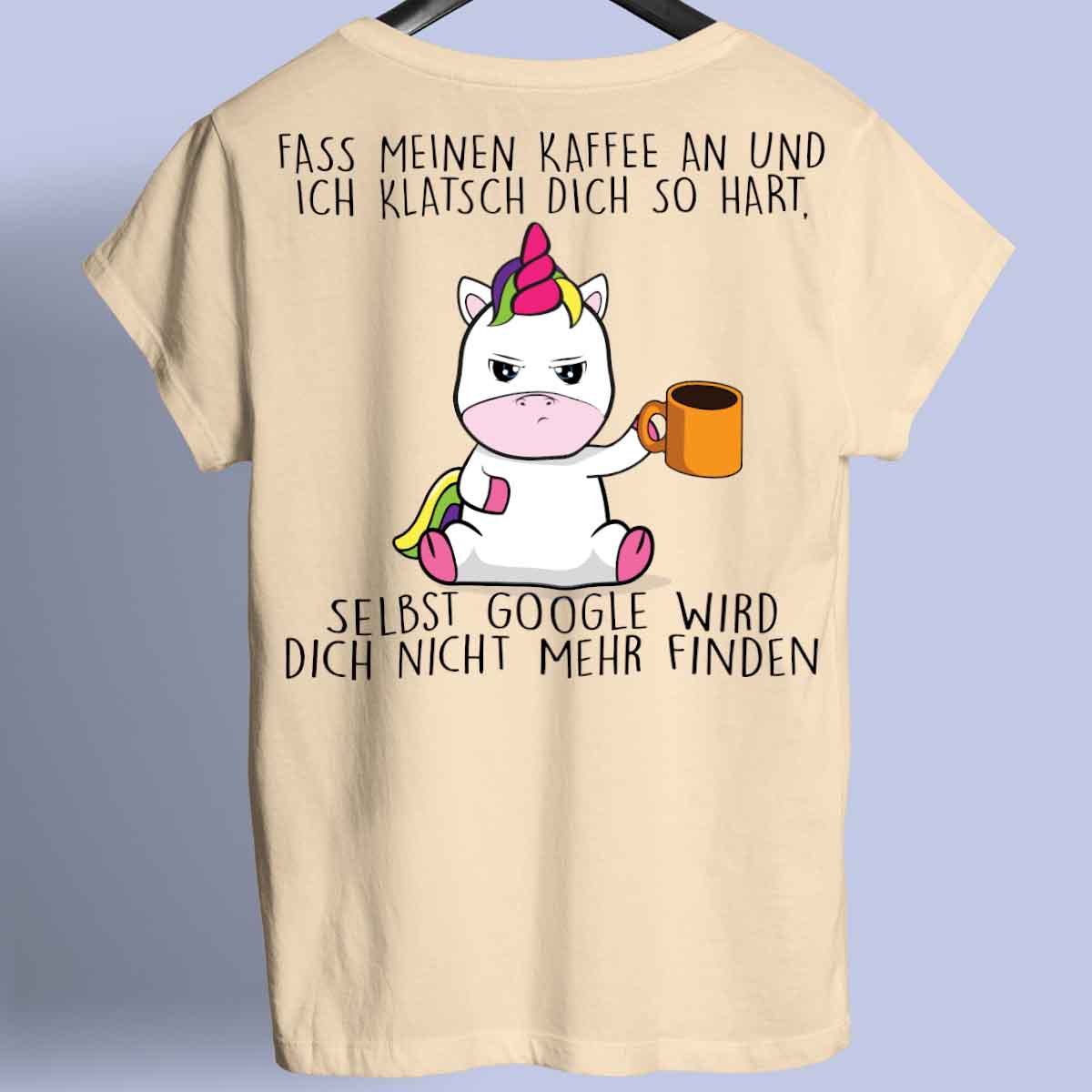 Google Cute Einhorn - Shirt Unisex Rückendruck