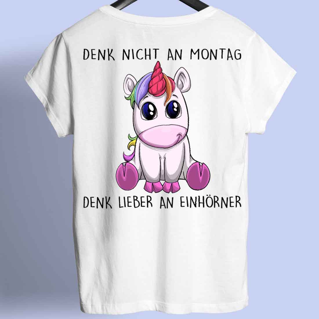 Montag Einhorn - Shirt Rückendruck