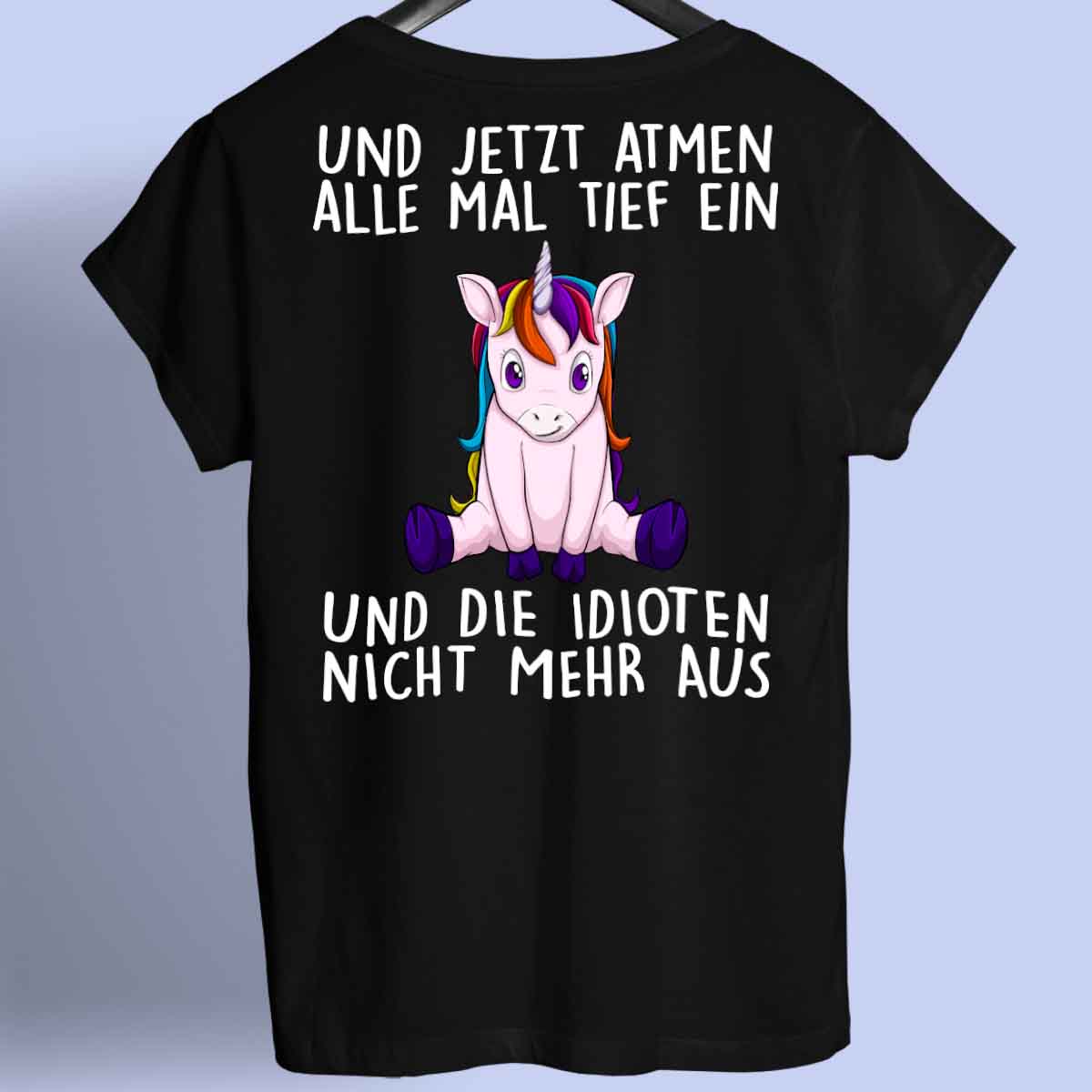 Einatmen Einhorn 2 - Shirt Rückendruck