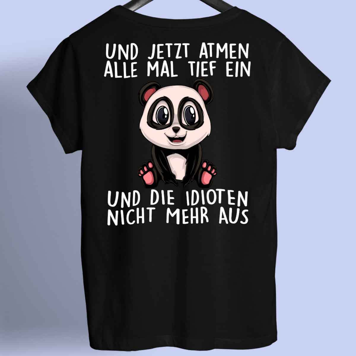 Einatmen Panda - Shirt Unisex Rückendruck