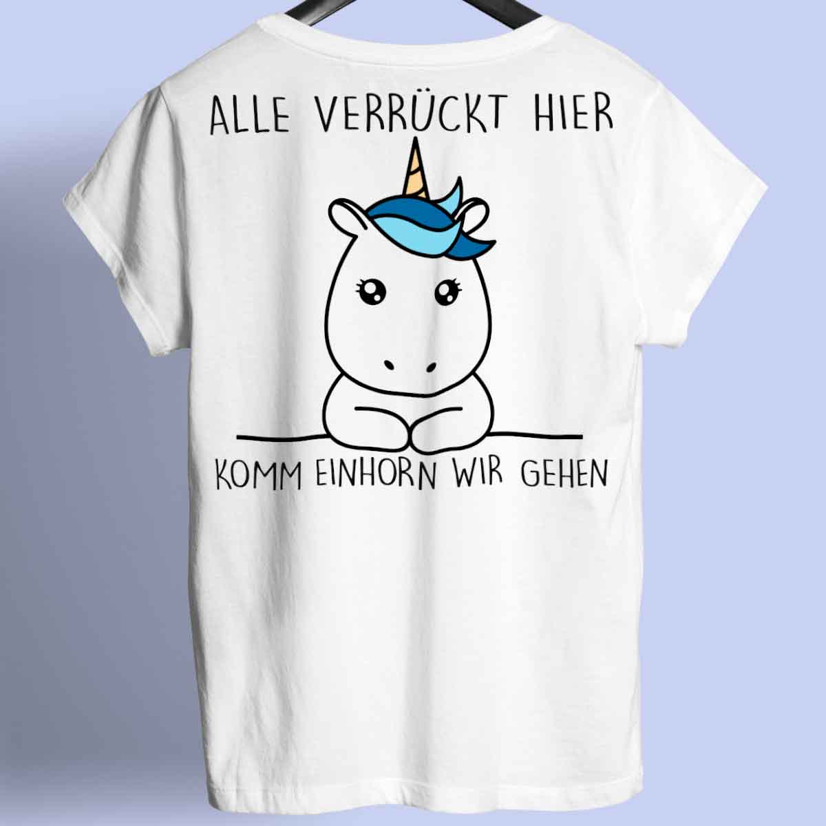 Komm Simple Einhorn - Shirt Rückendruck