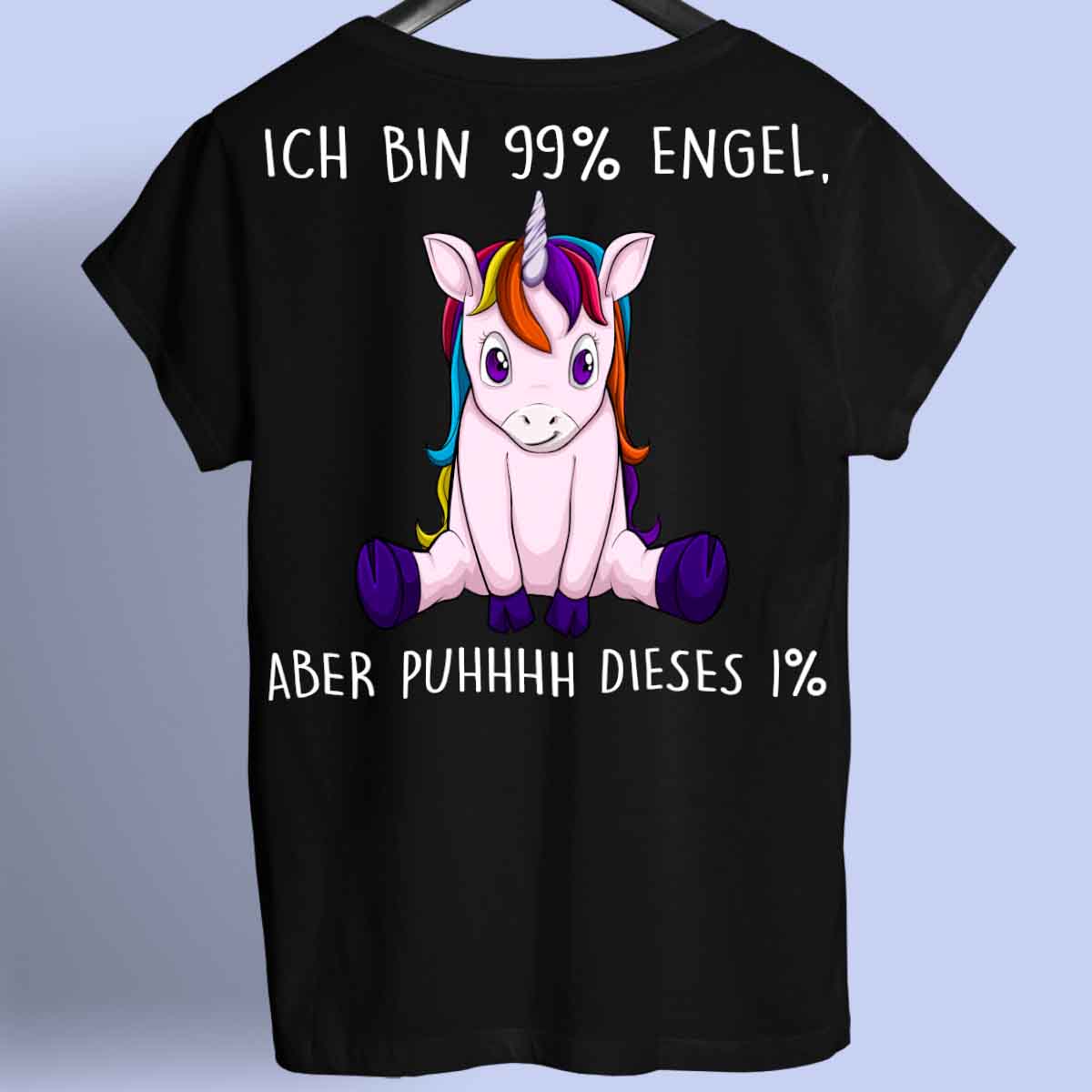 Engel Einhorn 2 - Shirt Rückendruck