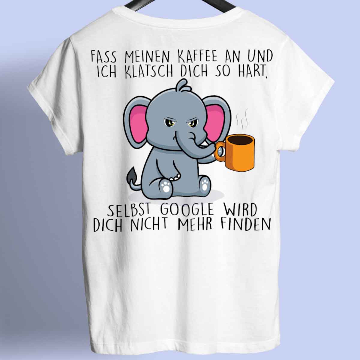 Google Cute Elefant - Shirt Unisex Rückendruck