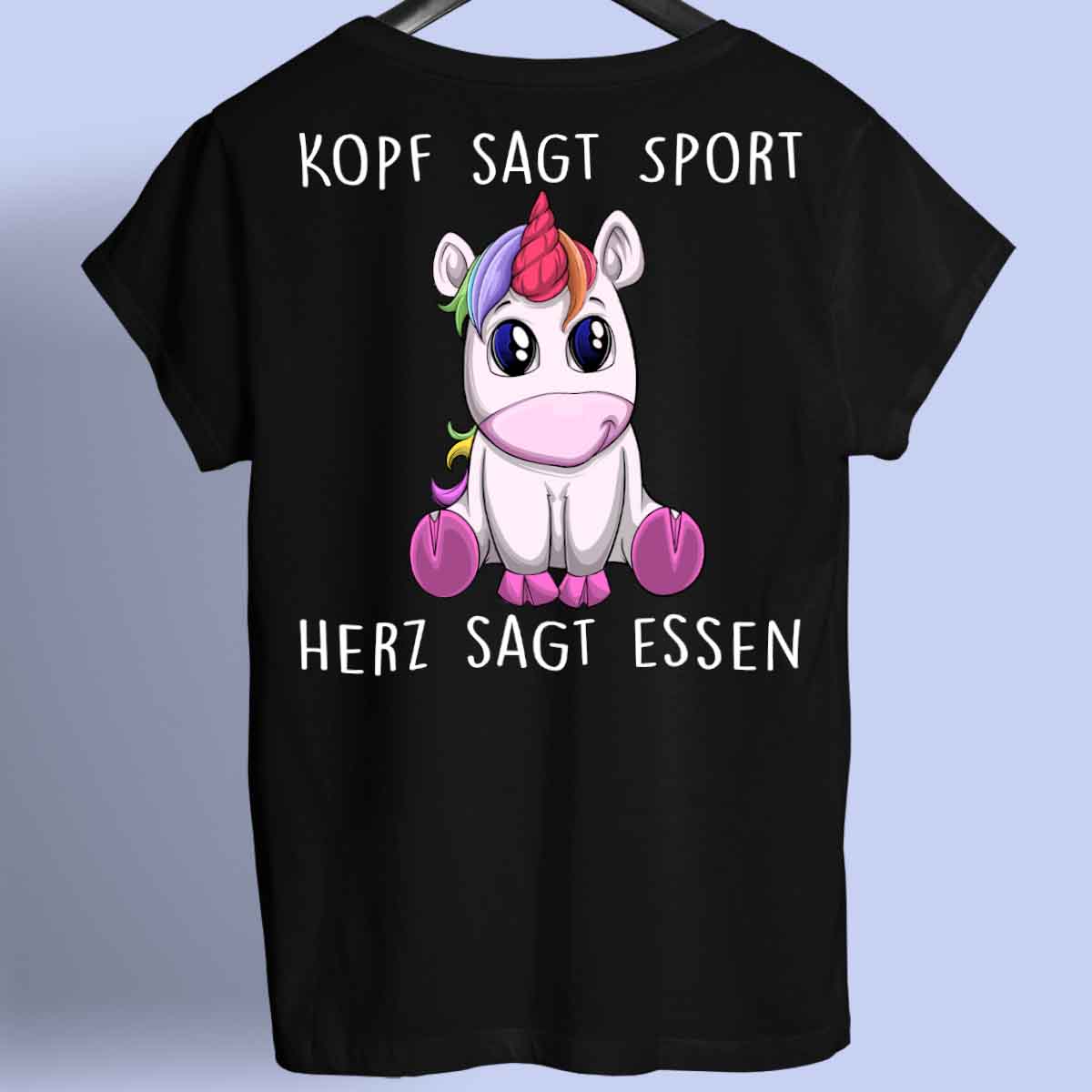 Essen Einhorn - Shirt Rückendruck