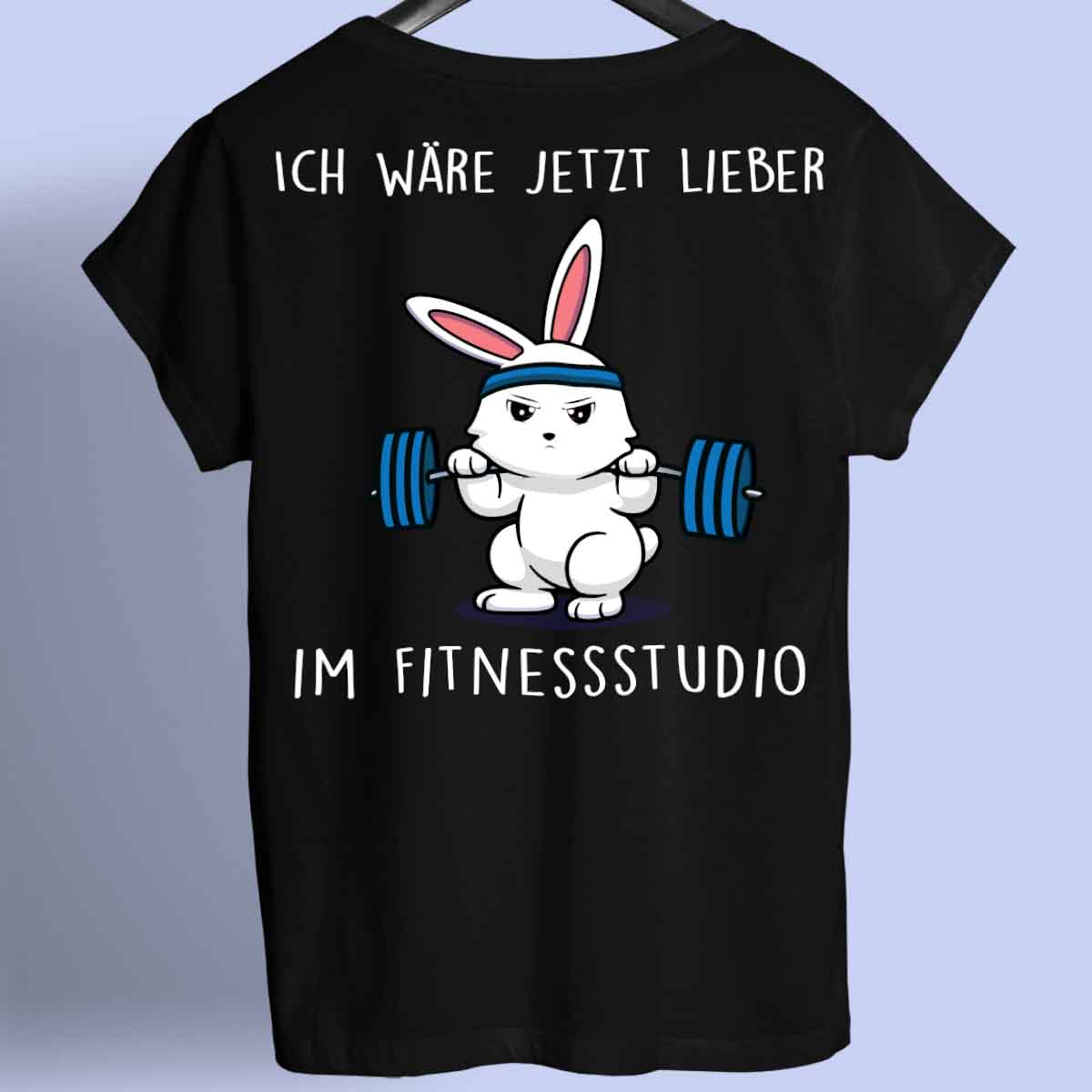 Fitnessstudio Bunny - Shirt Rückendruck