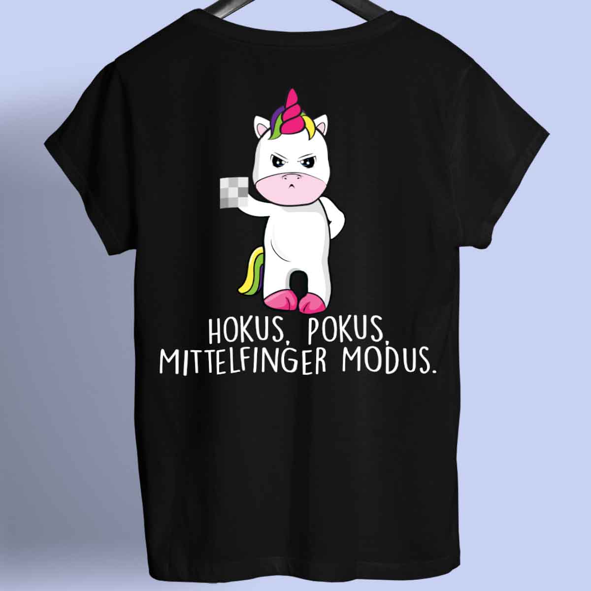 Hokus Pokus Cute Einhorn - Shirt Unisex Rückendruck