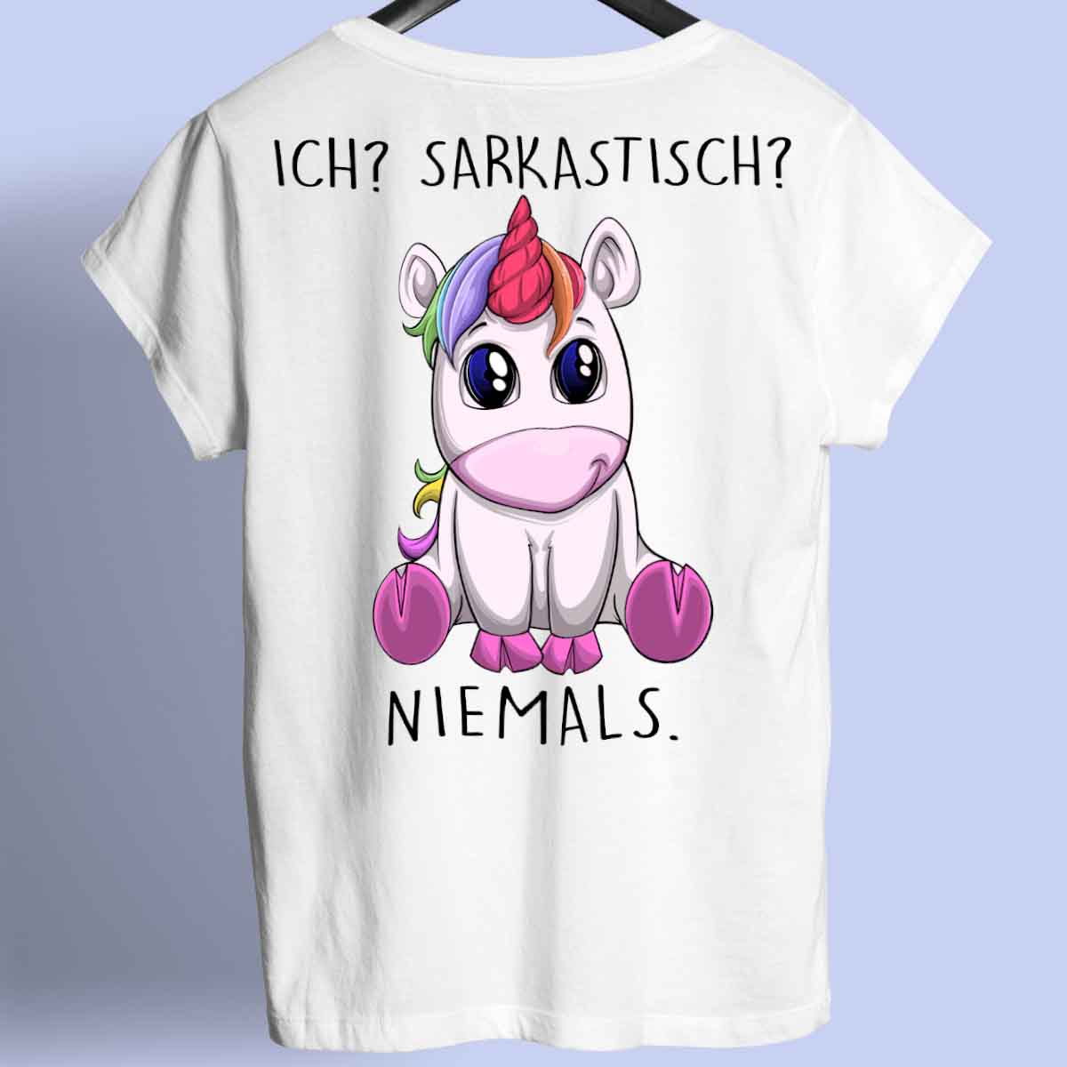 Sarkastisch Einhorn - Shirt Rückendruck