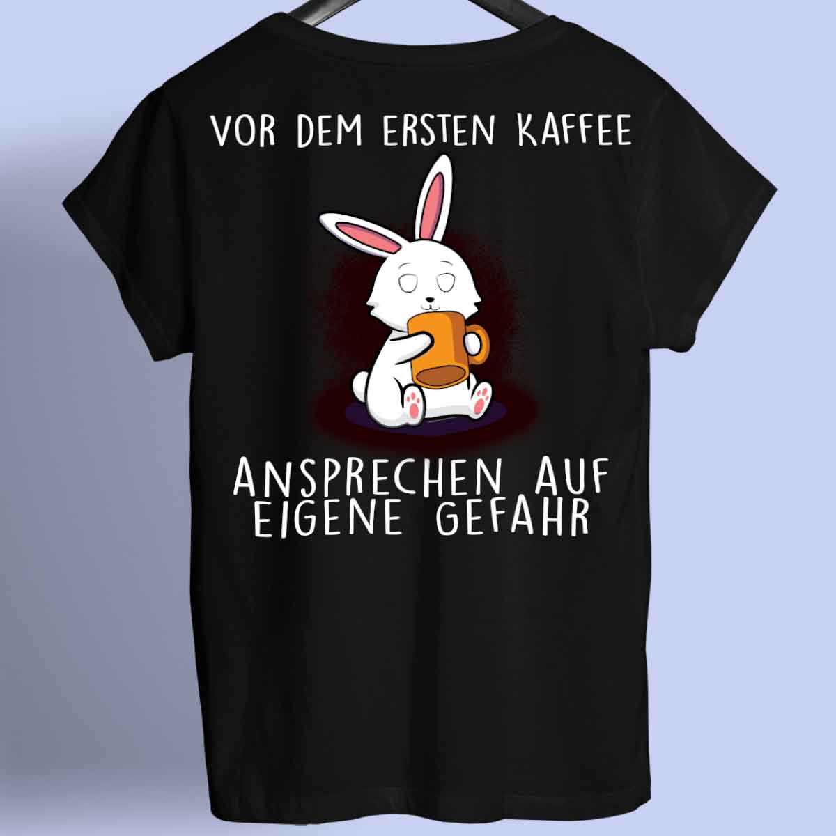 Ansprechen Kaffee Bunny - Shirt Rückendruck