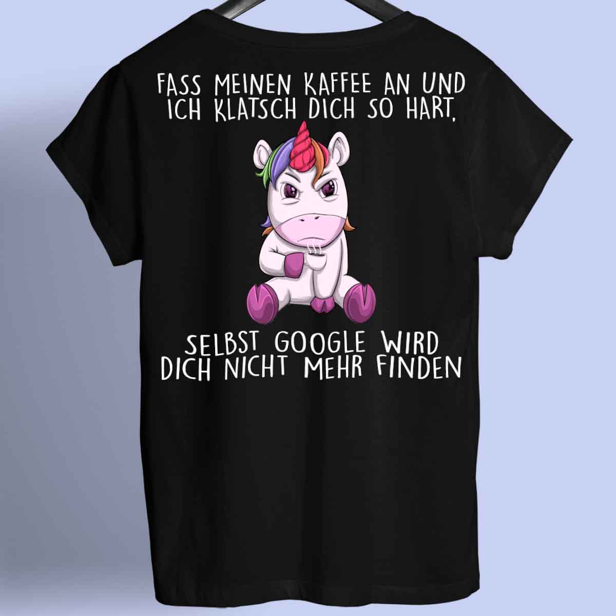 Google Angry Einhorn - Shirt Unisex Rückendruck