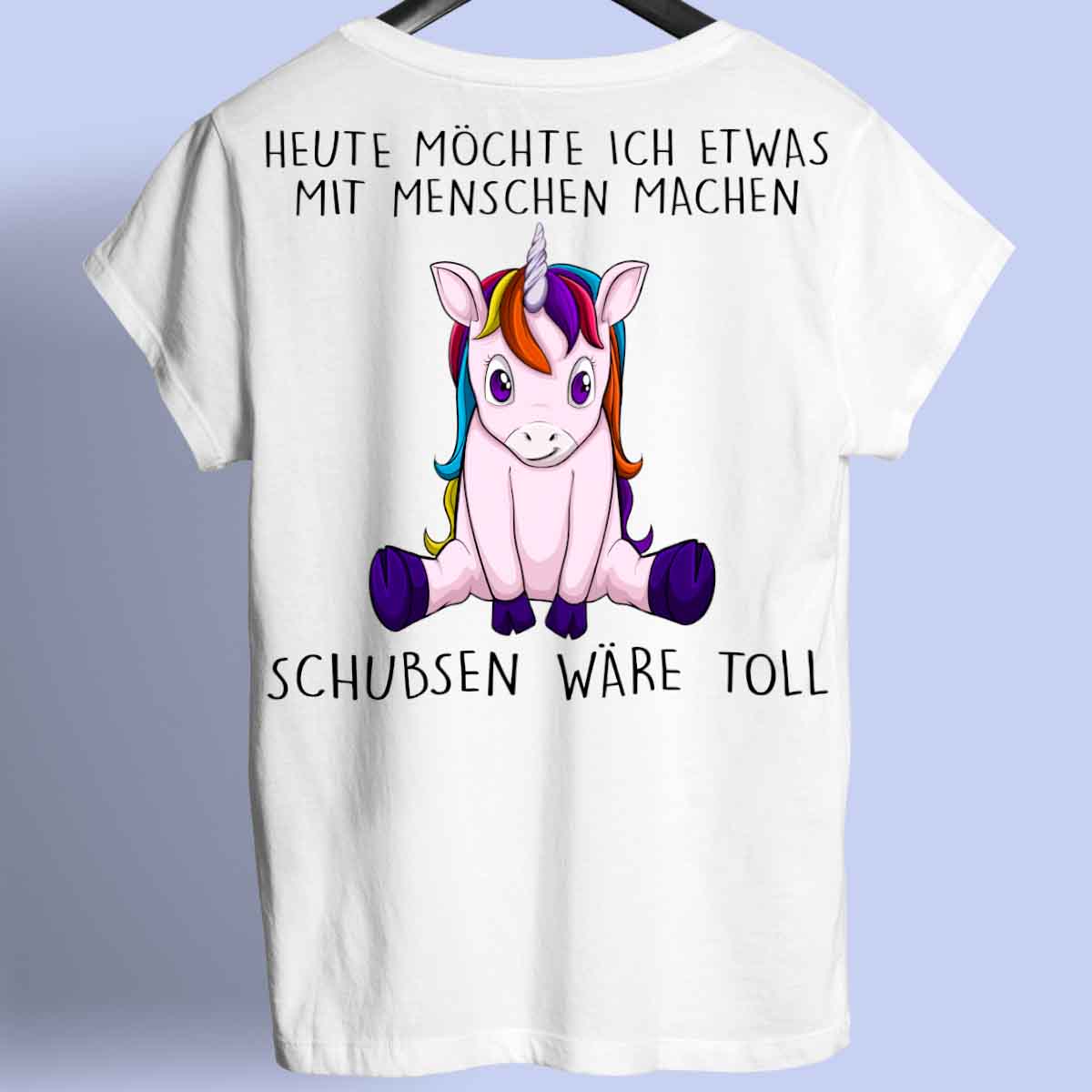 Schubsen Einhorn 2 - Shirt Rückendruck
