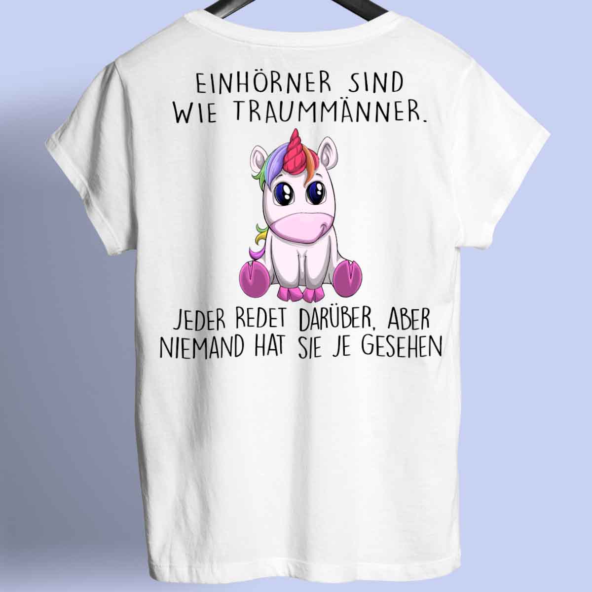 Traummänner Einhorn - Shirt Rückendruck