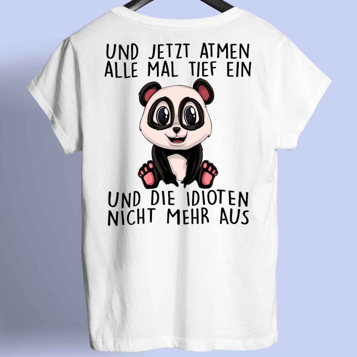 Einatmen Panda - Shirt Unisex Rückendruck