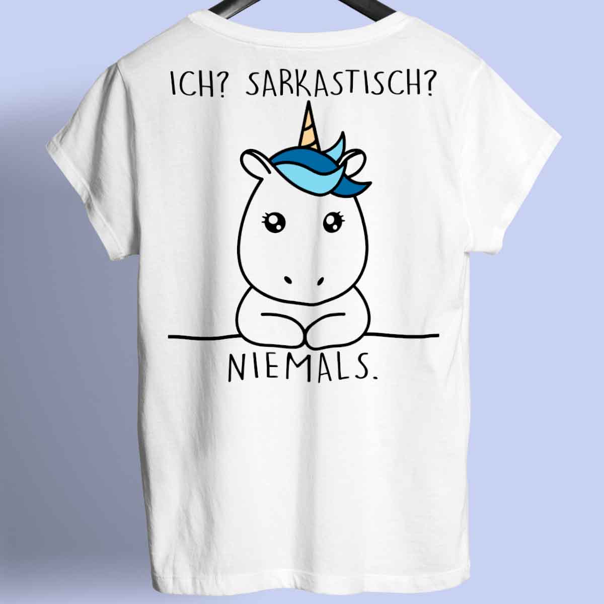 Sarkastisch Simple Einhorn - Shirt Rückendruck