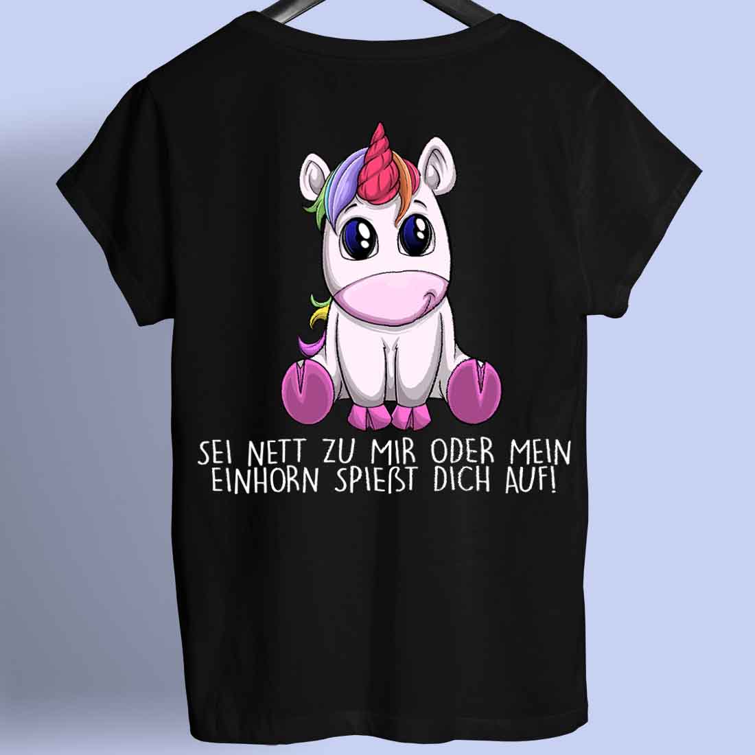 Aufspießen Einhorn - Shirt Rückendruck