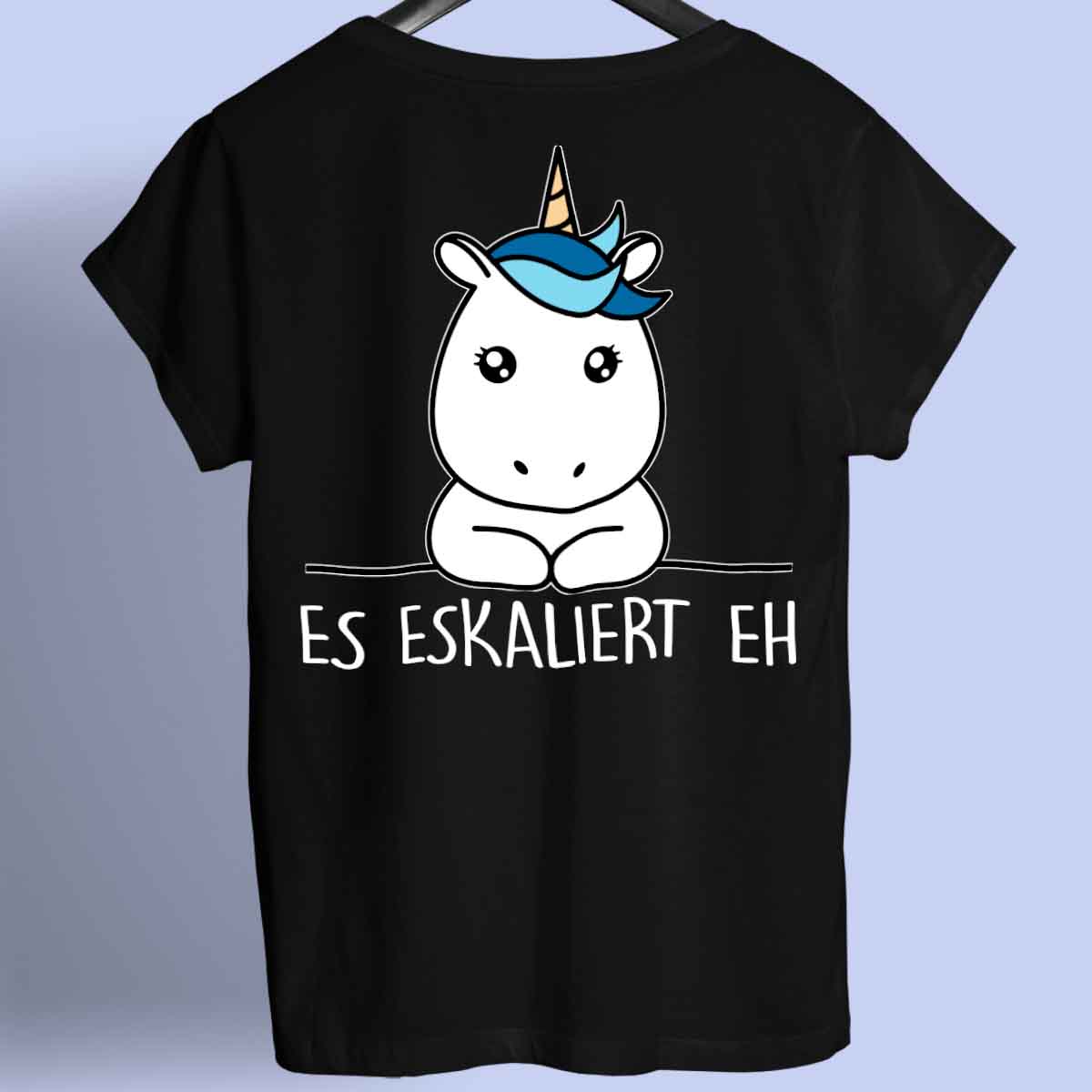 Eskalation Simple Einhorn - Shirt Rückendruck