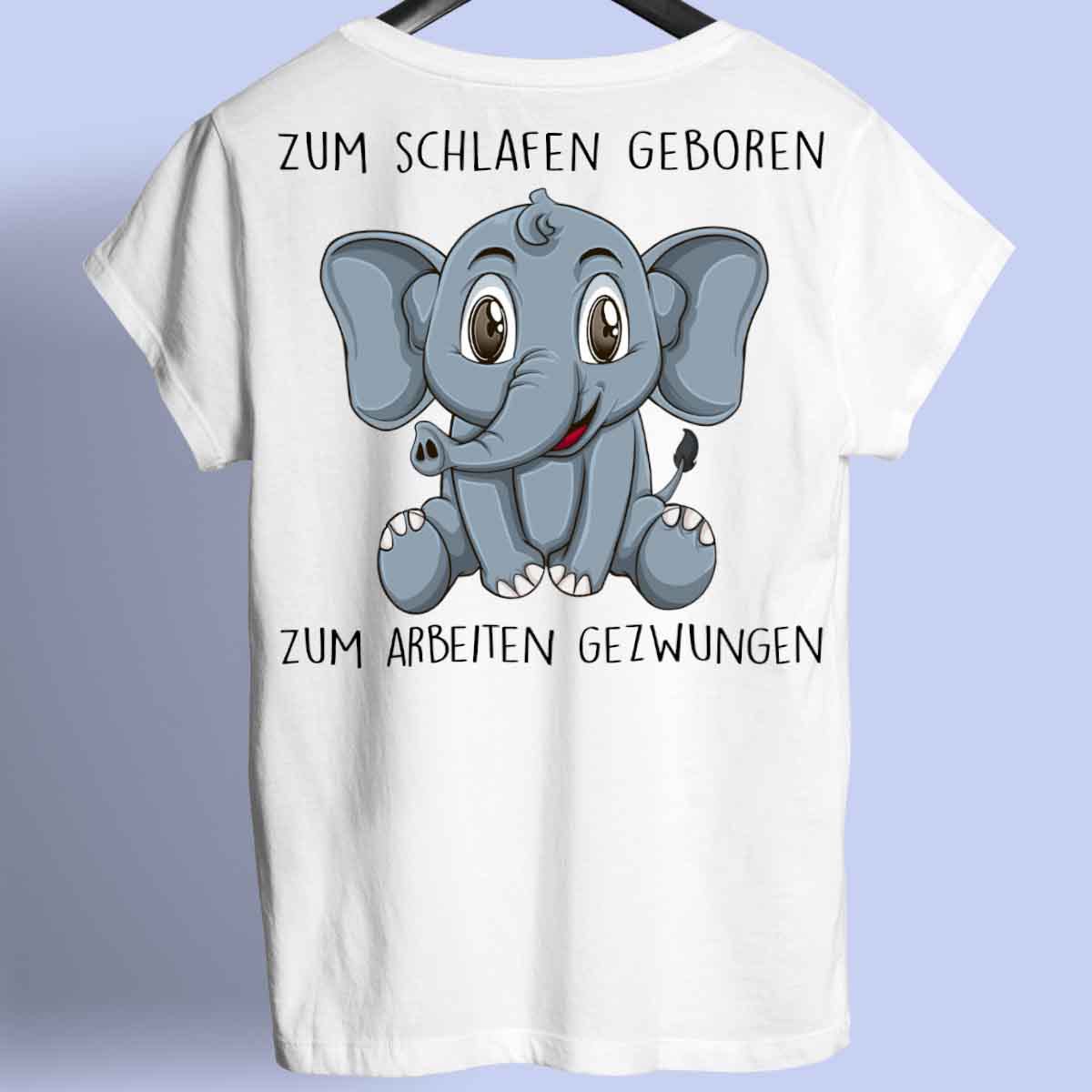Schlafen Elefant - Shirt Rückendruck