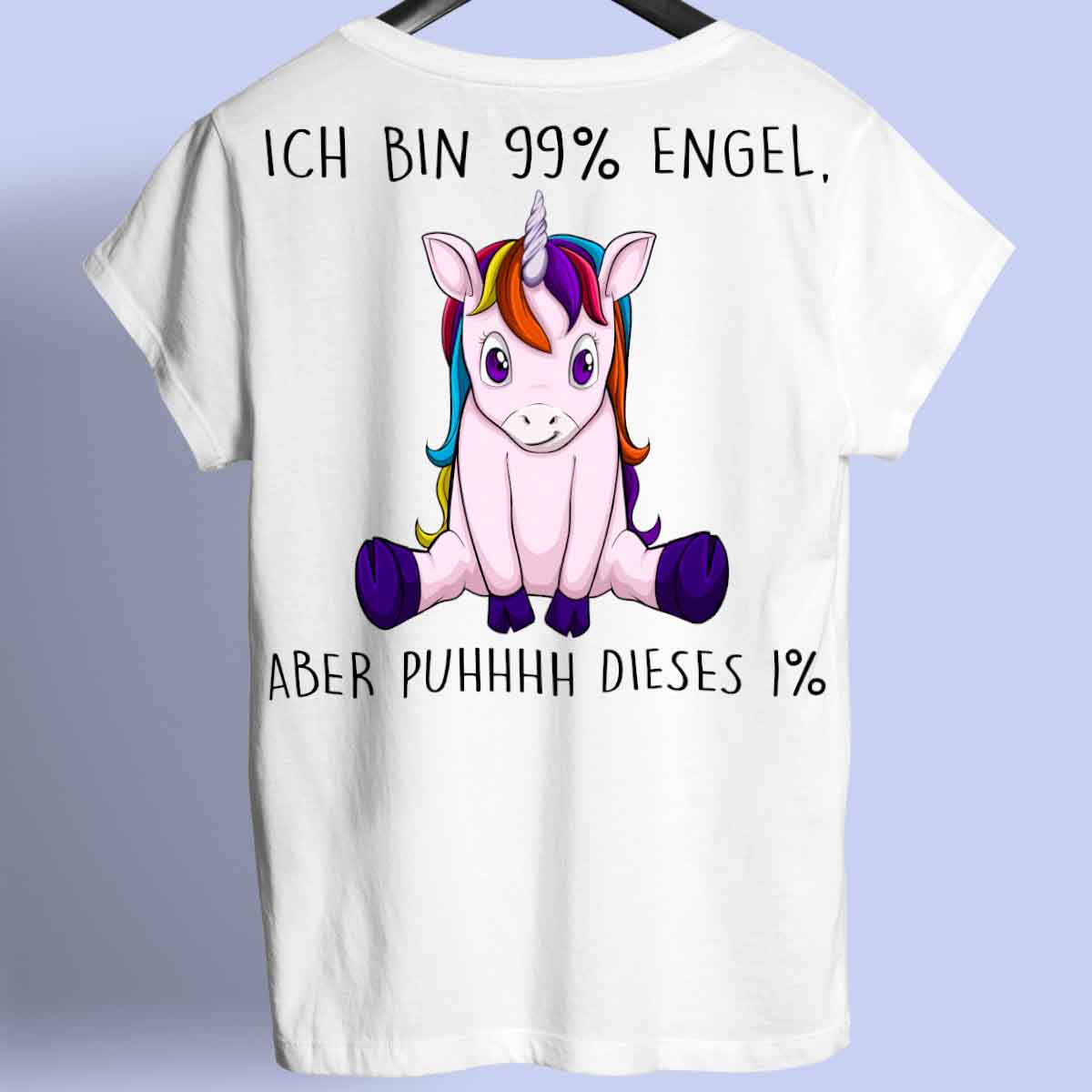 Engel Einhorn 2 - Shirt Rückendruck