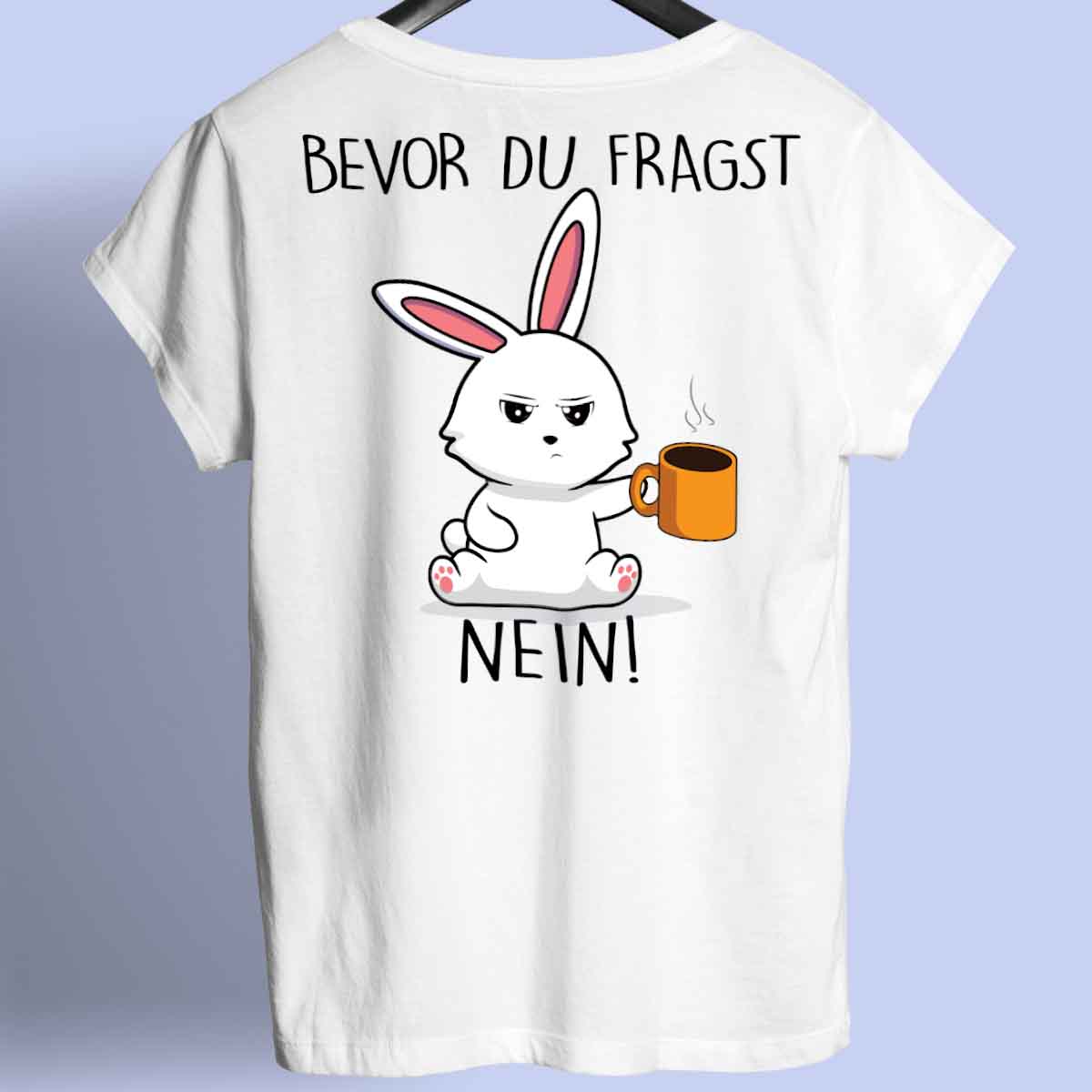 Fragen Bunny - Shirt Unisex Rückendruck