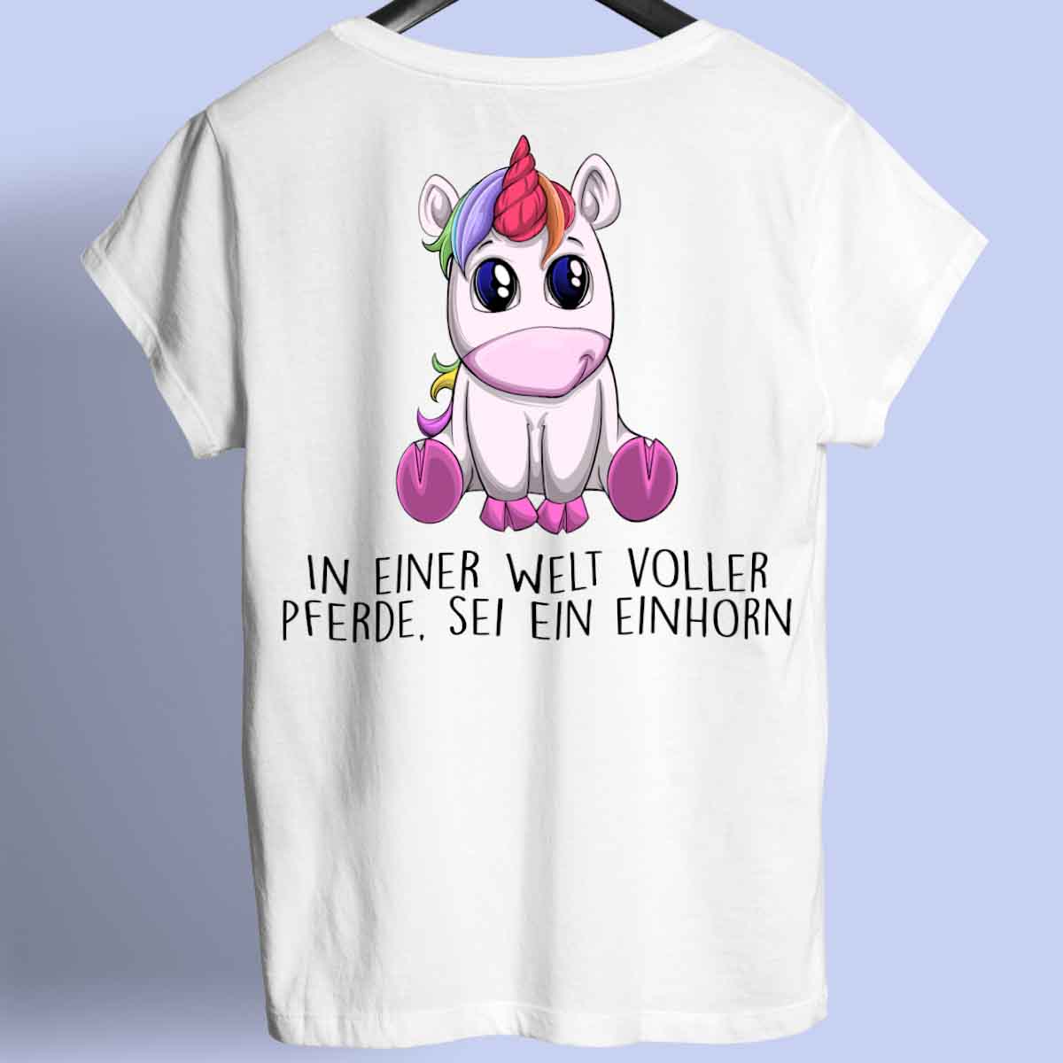 Pferde Einhorn - Shirt Rückendruck