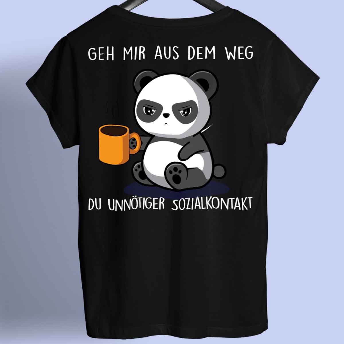 Sozialkontakt Cute Panda - Shirt Unisex Rückendruck