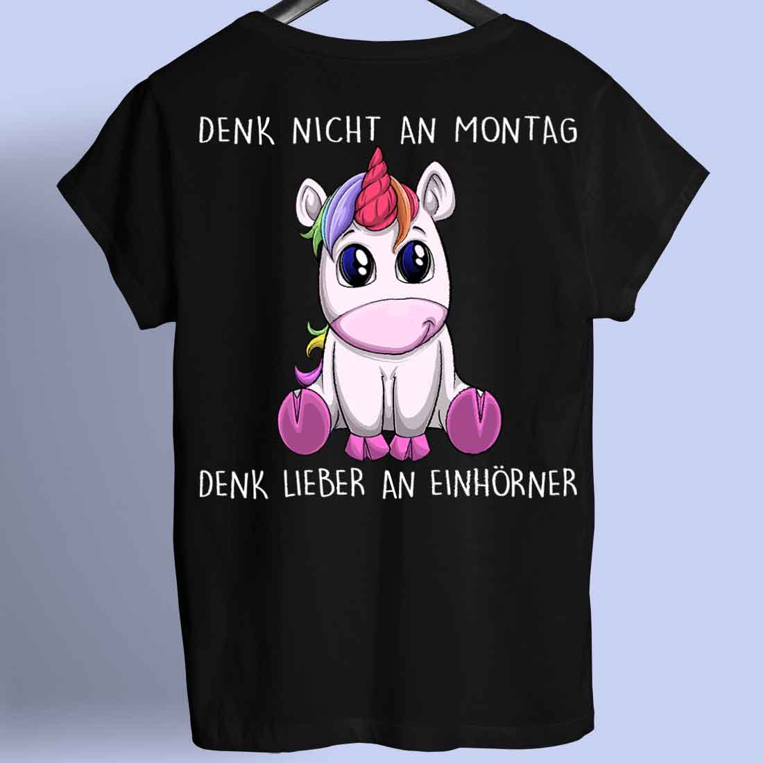 Montag Einhorn - Shirt Rückendruck