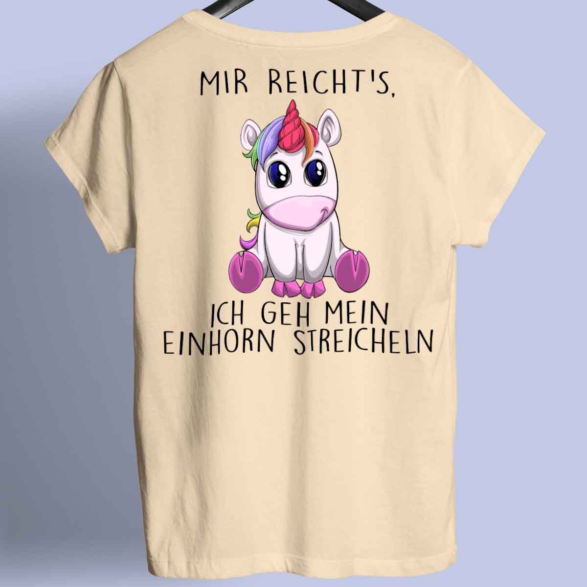Streicheln Einhorn - Shirt Rückendruck