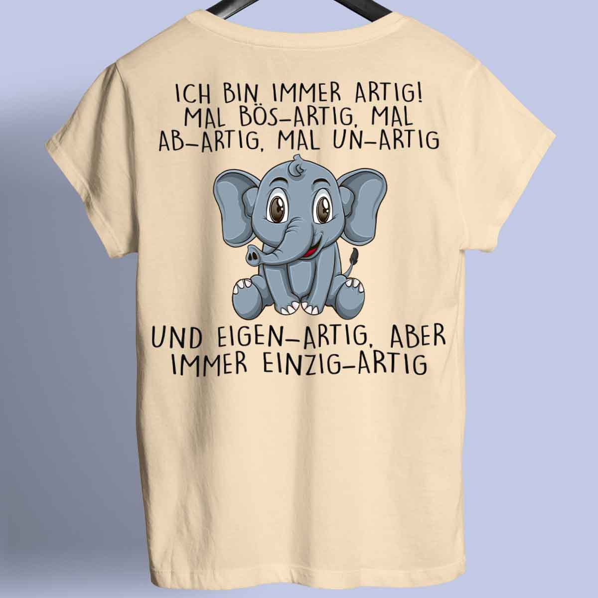 Einzigartig Elefant - Premium Shirt Rückendruck