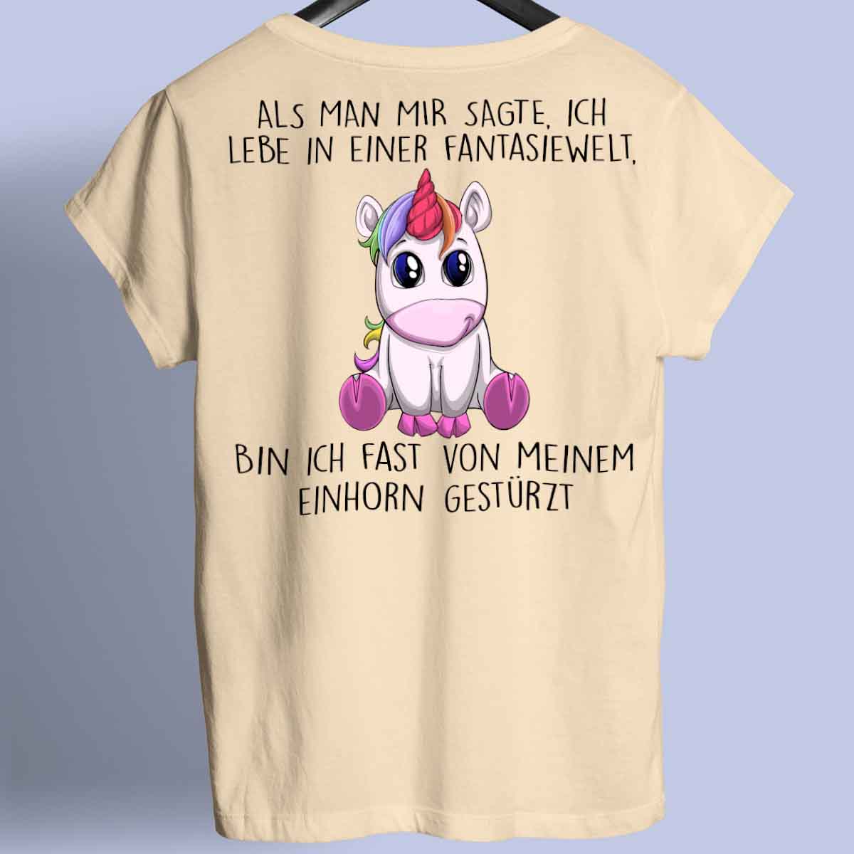 Fantasiewelt Einhorn - Shirt Rückendruck