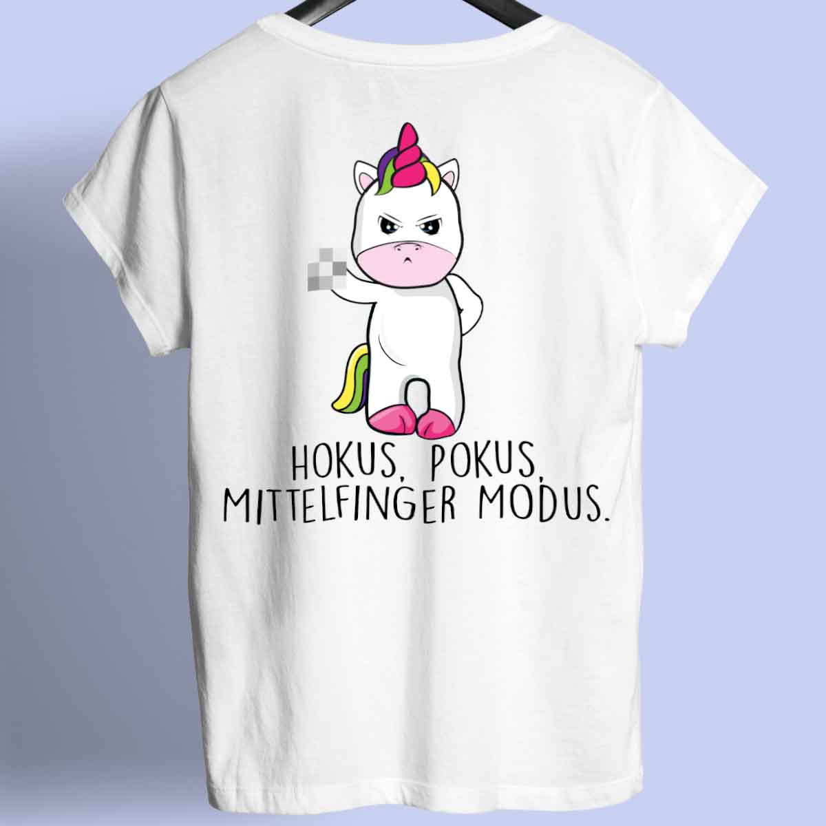 Hokus Pokus Cute Einhorn - Shirt Unisex Rückendruck