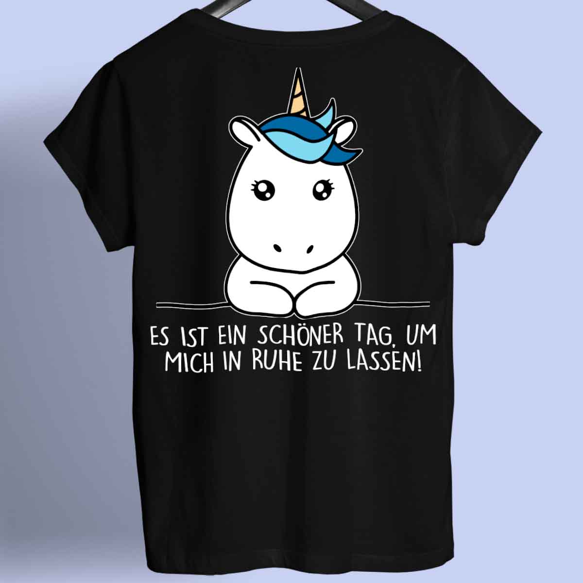 Ruhe Simple Einhorn - Shirt Rückendruck