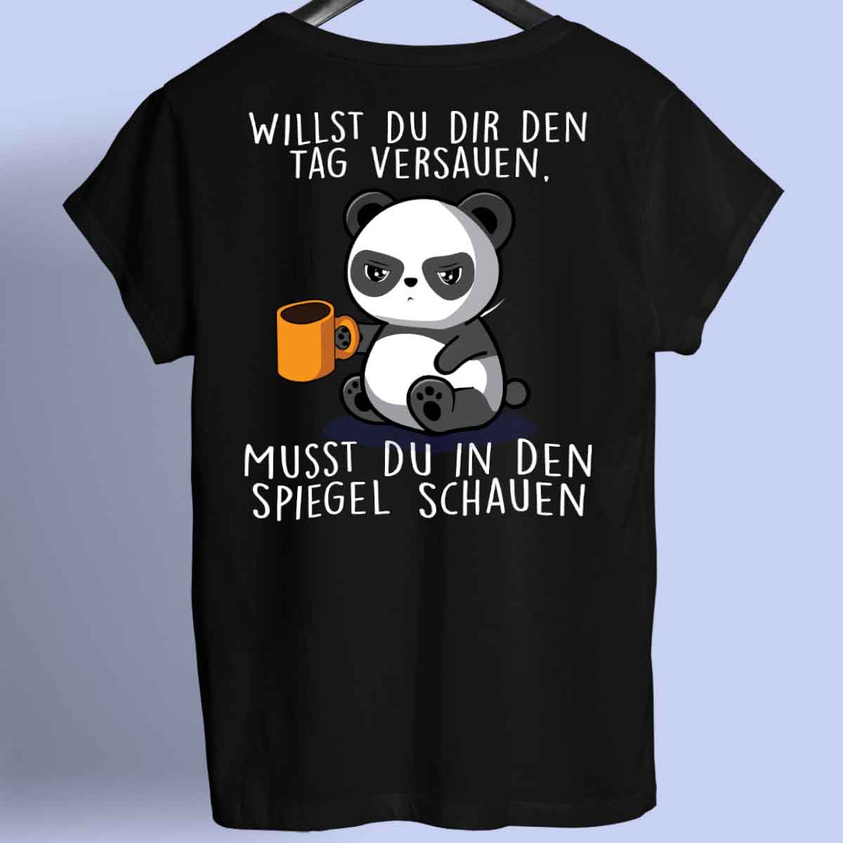 Spiegel Cute Panda - Shirt Unisex Rückendruck