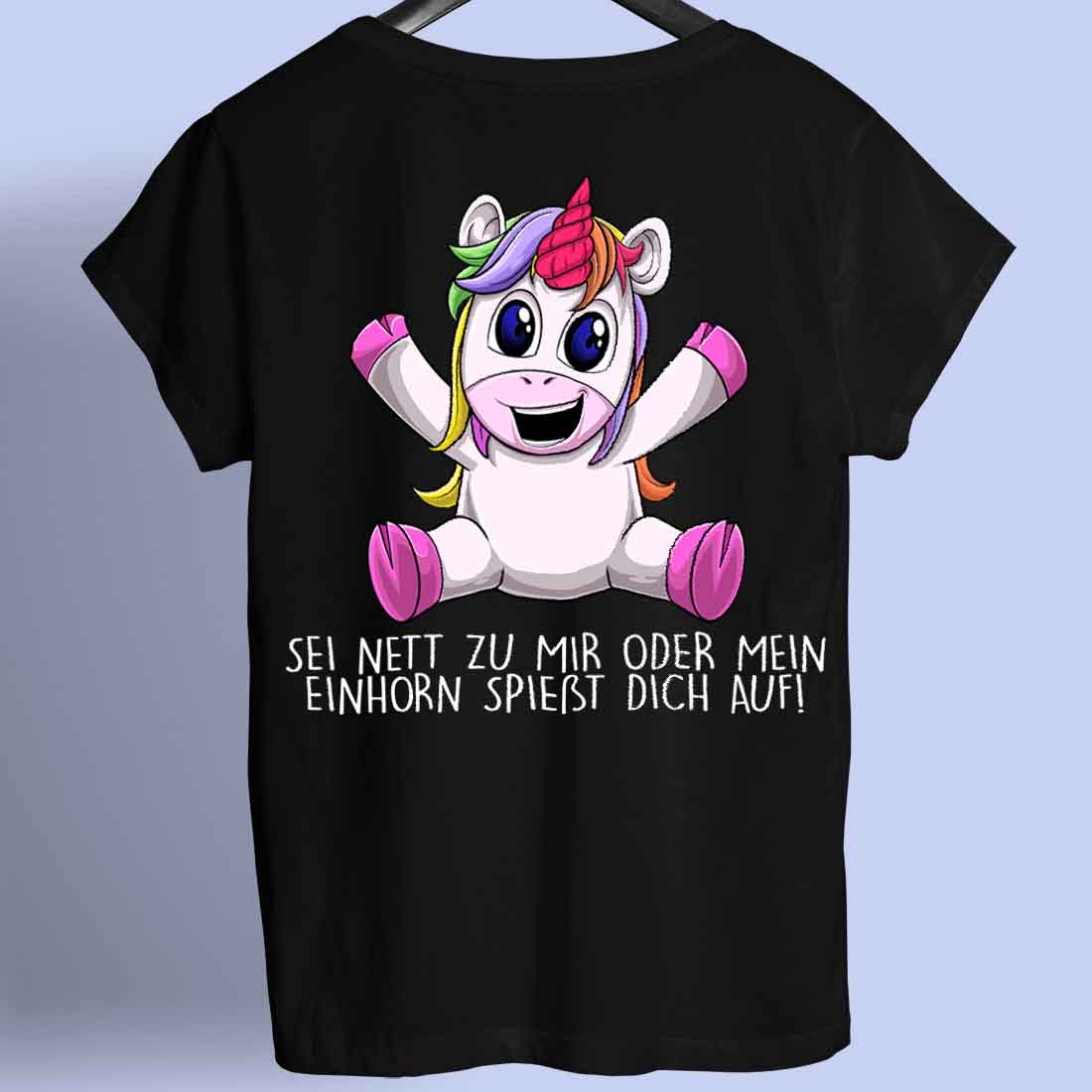 Aufspießen Unicorn - Shirt Rückendruck