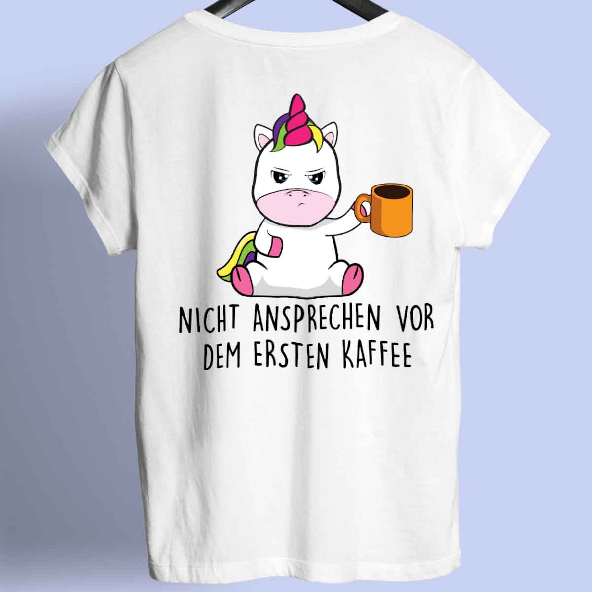 Ansprechen Cute Einhorn - Shirt Unisex Rückendruck