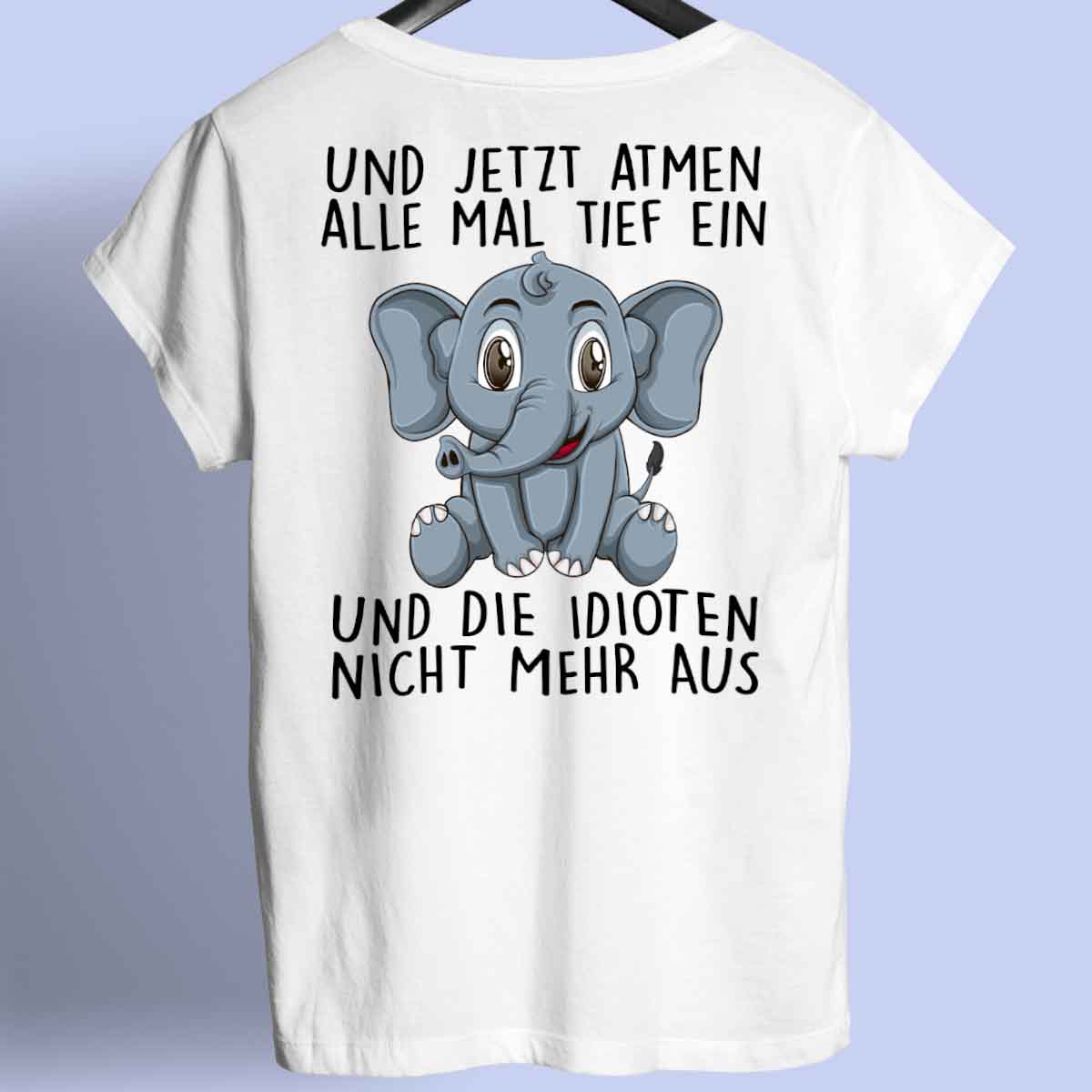 Einatmen Elefant - Shirt Unisex Rückendruck