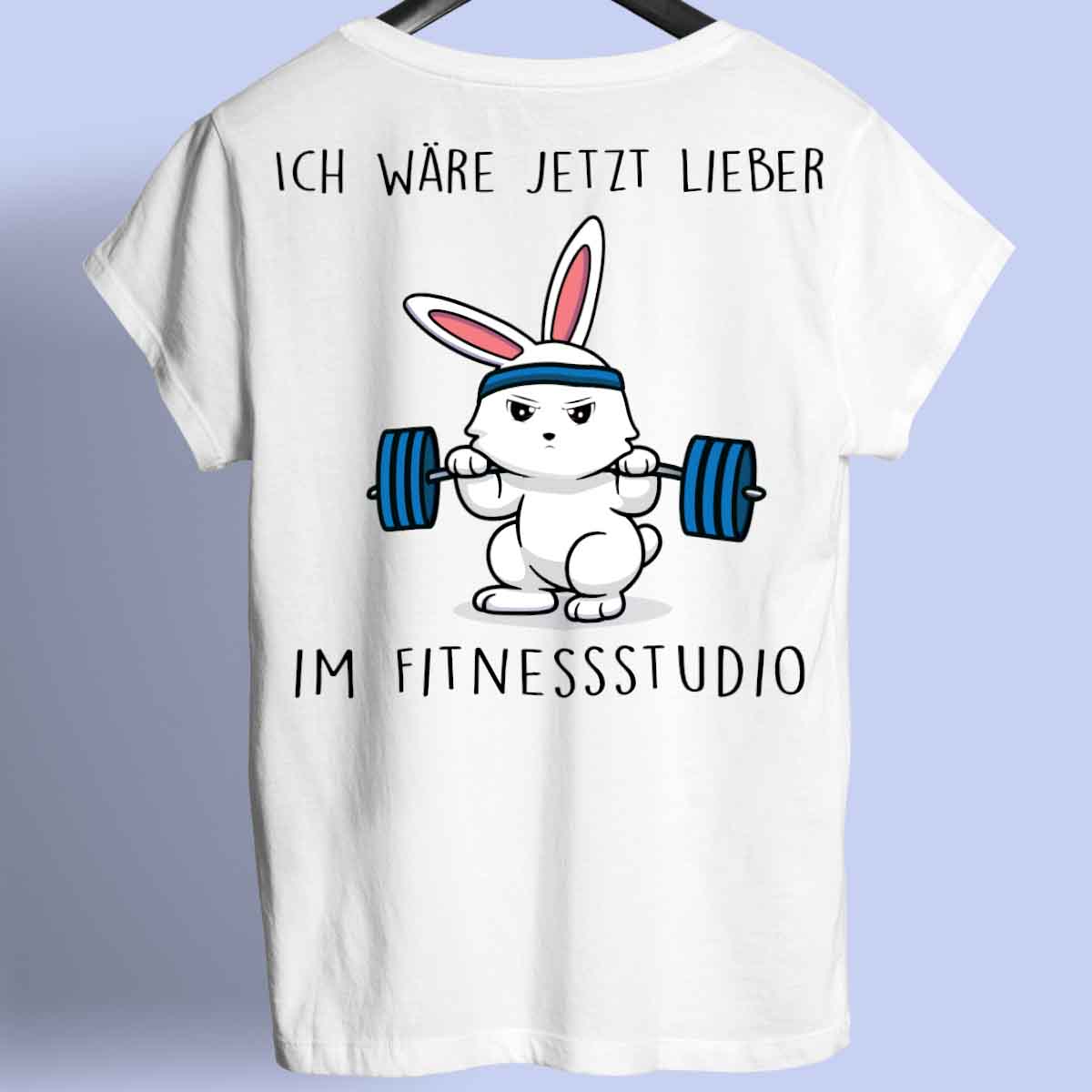Fitnessstudio Bunny - Shirt Rückendruck