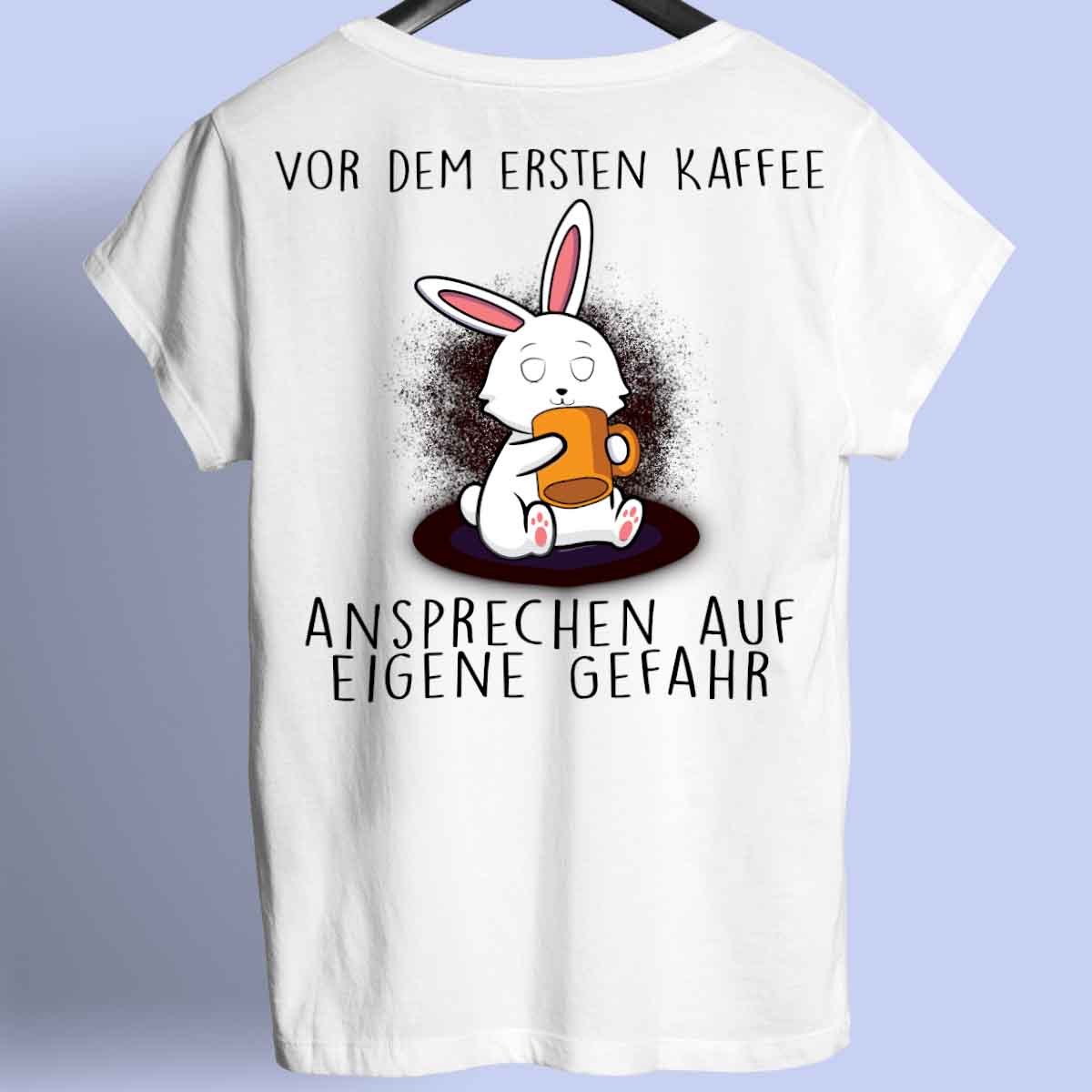 Ansprechen Kaffee Bunny - Shirt Rückendruck