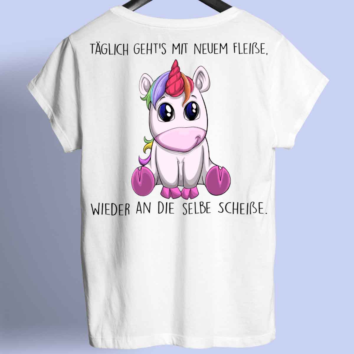 Fleißig Einhorn - Shirt Rückendruck