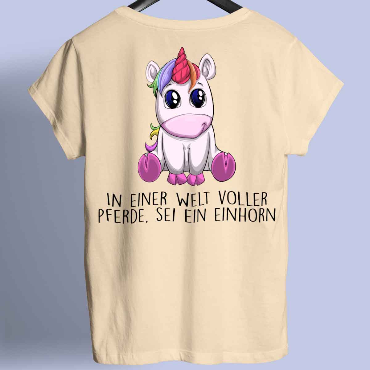 Pferde Einhorn - Shirt Rückendruck