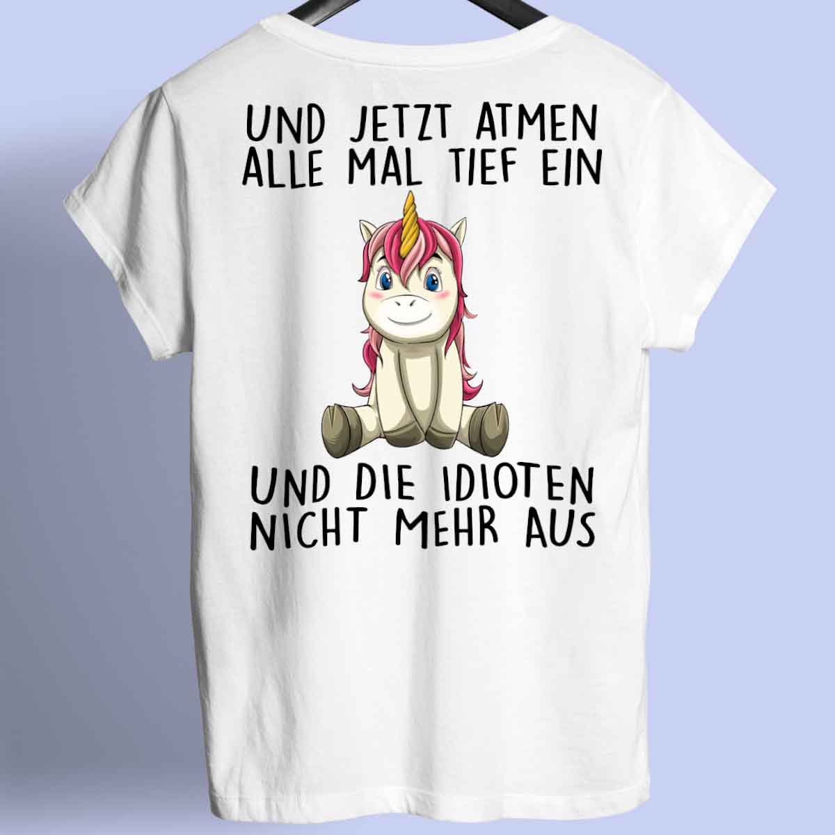 Einatmen Einhorn 3 - Shirt Rückendruck