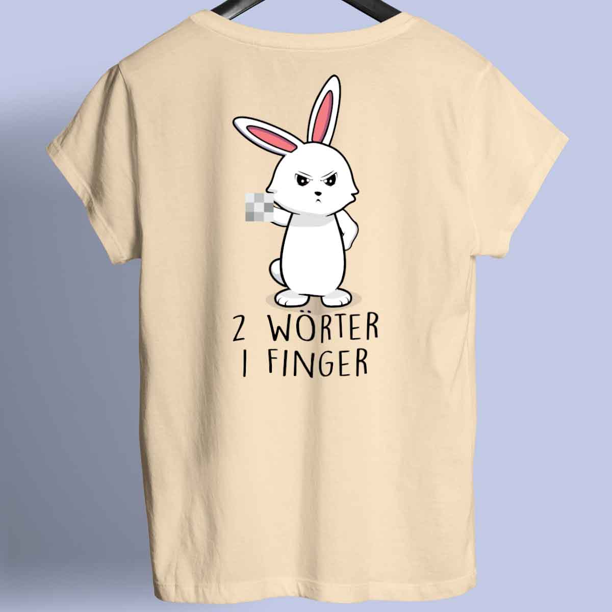 Zwei Wörter Bunny - Shirt Unisex Rückendruck