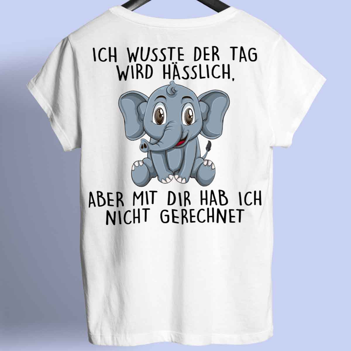 Hässlich Elefant - Shirt Unisex Rückendruck