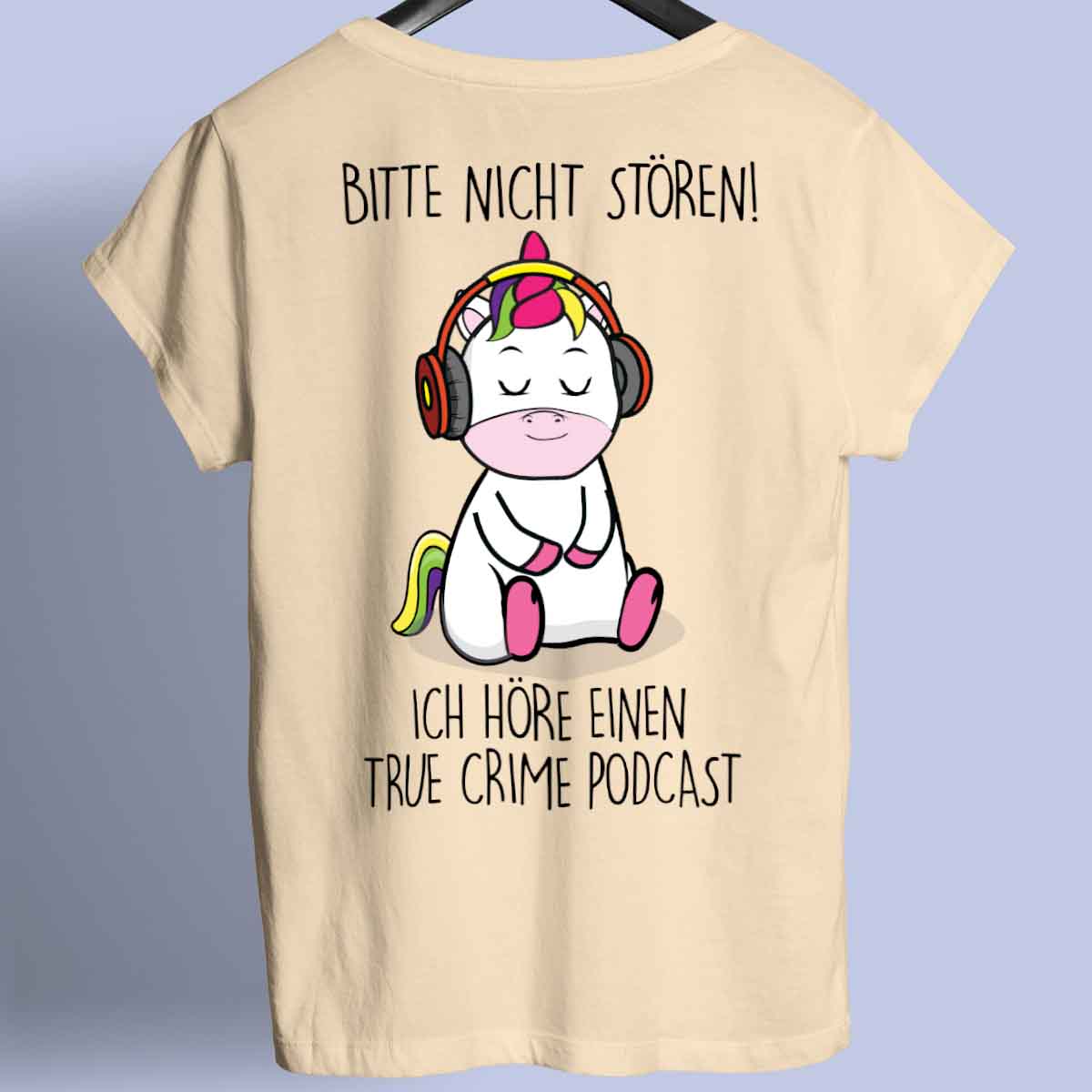 Podcast Cute Einhorn - Shirt Unisex Rückendruck