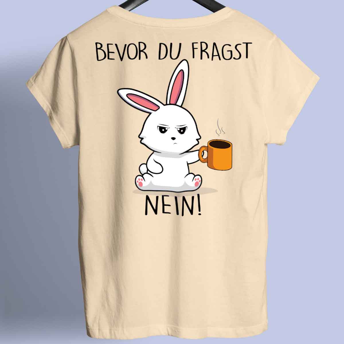 Fragen Bunny - Shirt Unisex Rückendruck