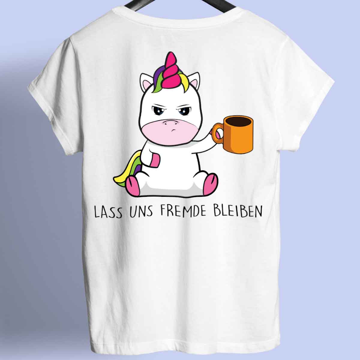 Fremde Cute Einhorn - Shirt Unisex Rückendruck