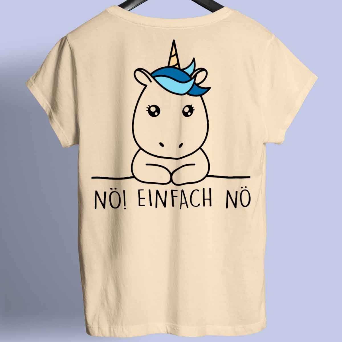 Nö! Simple Einhorn - Shirt Unisex Rückendruck