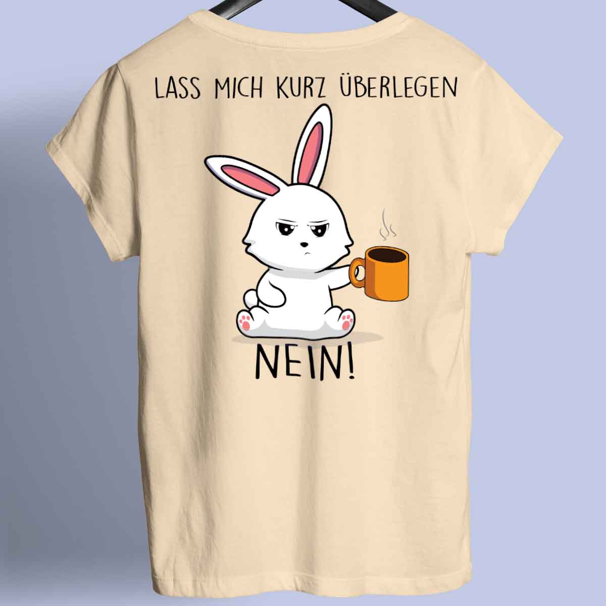 Überlegen Bunny - Shirt Unisex Rückendruck